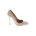 Sergio Rossi Heels: Slip On Stiletto Cocktail Ivory Print Shoes - Women's Size 37.5 - Almond Toe