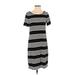 White House Black Market Casual Dress - Shift Scoop Neck Short sleeves: Black Print Dresses - Women's Size Small