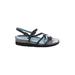 Thierry Rabotin Sandals: Blue Print Shoes - Women's Size 38.5 - Open Toe