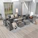 LIVOOSUN 8-Piece Patio Grey Rattan Furniture Conversation Sofa Sets