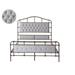 High Boad Platform Bed with Metal Frame & Soft Head Tail Center Support Legs, Wood Slat Support, Easy Assembly