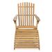 Shoreham 2-Piece Traditional Rustic Acacia Wood Adirondack Chair with Detachable Ottoman, by JONATHAN Y