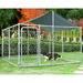 GIODIR Outdoor Large Dog Kennel w/ Canopy & Lockable Door Metal in Black | 45 H x 90 W x 90 D in | Wayfair 1PS9011MSI-07