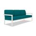 Latitude Run® Mattia 83" Wide Outdoor Patio Sofa w/ Sunbrella Cushions Metal/Sunbrella® Fabric Included in Blue/White | Wayfair