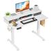 The Holiday Aisle® Johnse 23" W Rectangle Standing Desk Wood in White | Wayfair 6BD8E07D978747B18CFEABDA2A207130