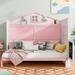 Harper Orchard Ziggy Murphy Storage Bed Wood in Brown/Pink/White | 74.2 H x 61.4 W x 83.6 D in | Wayfair 9DAF88ECABAE48179C303910D766C6C9