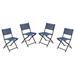 Red Barrel Studio® Bismask Commercial Outdoor Flex Comfort Folding Chair w/ Metal Frame Sling in Blue/Black | 31.75 H x 18 W x 21.75 D in | Wayfair