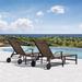 Red Barrel Studio® Klement Outdoor Metal Chaise Lounge w/ Table Metal in Black | 11.81 H x 24.02 W x 51.97 D in | Wayfair