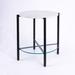 Latitude Run® Ansted Marble/Glass Top End Table w/ Storage in White/Black | 22 H x 20 W x 20 D in | Wayfair 7BD92E94D25B41F9904C8604E83CB12E