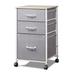 Inbox Zero Cadell 15.7" Wide 3 -Drawer File Cabinet Wood in Gray/White/Brown | 26.6 H x 15.7 W x 15.4 D in | Wayfair