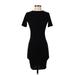 Boohoo Casual Dress - Bodycon: Black Solid Dresses - Women's Size 4