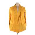 Coldwater Creek Jacket: Mid-Length Yellow Print Jackets & Outerwear - Women's Size 3X