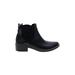 Kate Spade New York Ankle Boots: Chelsea Boots Chunky Heel Casual Black Print Shoes - Women's Size 10 - Round Toe