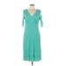 CHRIS McLaughlin Casual Dress - Midi: Teal Dresses - Women's Size 12