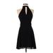 Express Cocktail Dress - A-Line: Black Solid Dresses - Women's Size 0