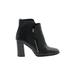 Pure Navy Ankle Boots: Black Print Shoes - Women's Size 39 - Almond Toe