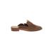 Treasure & Bond Mule/Clog: Slip On Stacked Heel Bohemian Brown Solid Shoes - Women's Size 7 1/2 - Almond Toe