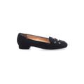 Sesto Meucci Flats: Slip On Chunky Heel Casual Black Solid Shoes - Women's Size 8 - Round Toe