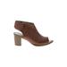 Josef Seibel Heels: Slingback Chunky Heel Bohemian Brown Print Shoes - Women's Size 38 - Peep Toe
