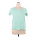 Croft & Barrow Short Sleeve T-Shirt: Green Print Tops - Women's Size X-Large