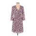 The Limited Casual Dress - Wrap: Purple Print Dresses - Women's Size X-Small Petite