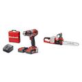 Einhell Professional Akku-Schlagbohrschrauber TP-CD 18/50 Li-i BL Kit Power X-Change & Professional Akku-Kettensäge GP-LC 36/35 Li-Solo Power X-Change