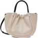 Beige Small Ruched Crossbody Tote