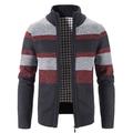 Homme Pull Chandail Gilet Cardigan Pull Zippé Pull Veste A côtes Tricoter Tricoté Bloc de couleur Mao Mode Casual Des sports Usage quotidien Vêtement Tenue Automne hiver bleu marine Bleu M L XL