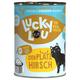 24x 400g Lucky Lou Lifestage Adult volaille & cerf nourriture pour chat humide