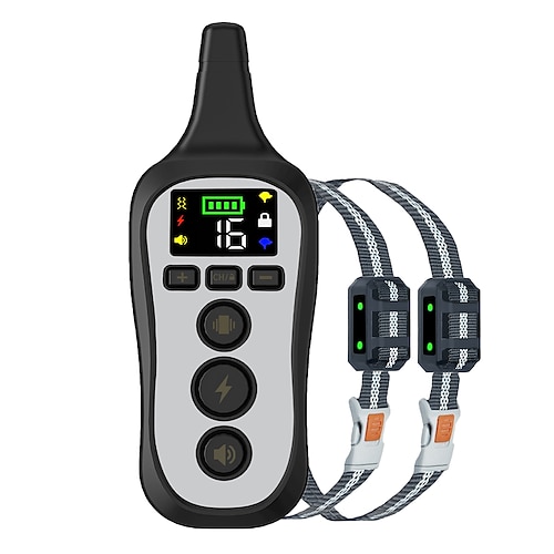 600 m elektrisches Haustier Hundetrainingshalsband ipx7 wasserdichtes wiederaufladbares Halsband Haustier Anti-Bell-Fernbedienungshalsband Haustiertrainer Vibrationsschock 16 Stufen einstellbar