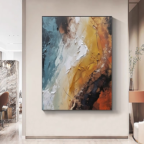 handgemaltes abstraktes Gemälde auf Leinwand, großes abstraktes, individuelles, modernes Acrylgemälde, abstraktes Wandkunstgemälde für Wohnzimmer, Schlafzimmer, Wand, Heimdekoration, fertig zum Image