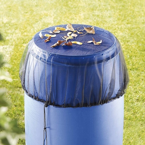 Netzabdeckung für Regentonnen mit Kordelzug, Wassersammeleimer, Tankschutz, Regeneimer-Netz, Bildschirmabdeckung für den Garten im Freien, 37,4 Zoll