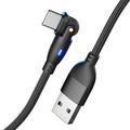 180 cavo dati a gomito cavo di ricarica rotante qc3.0 protocollo di ricarica rapida corrente 3a5a adatto per telefoni Android di tipo c