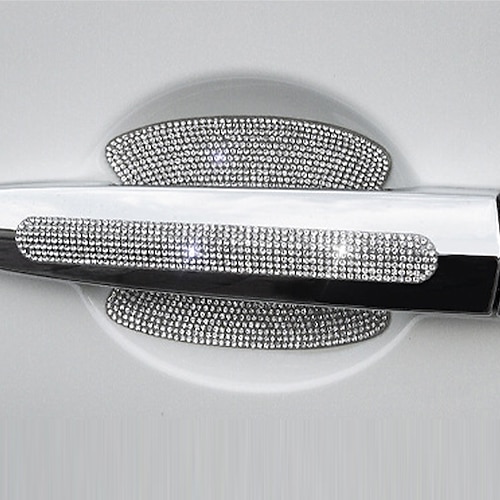 starfire 1/2/4pcs strass adesivi maniglia porta auto - bling accessori per auto adesivi protezione maniglia porta glitter cristallo e decalcomanie antigraffio adesivo auto riflettente sicurezza per