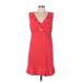 Gianni Bini Casual Dress - Party V Neck Sleeveless: Red Print Dresses - Women's Size 12