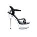 Jacobies Beverly Hills Heels: Silver Print Shoes - Women's Size 6 1/2 - Open Toe