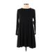 Old Navy Casual Dress - A-Line High Neck Long sleeves: Black Solid Dresses - New - Women's Size Small Petite