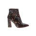 Steve Madden Ankle Boots: Burgundy Snake Print Shoes - Women's Size 6