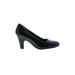 Aerosoles Heels: Pumps Chunky Heel Work Black Print Shoes - Women's Size 8 - Almond Toe