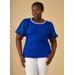 Plus Size Puff Sleeved Embellished Top