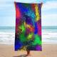 Rainbow Tie-dye Microfiber Terry Cloth Beach Bath Towel Seaside Sitting Blanket Shawl Sweat Towel