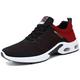 Men's Sneakers Running Shoes Flyknit Air Cushion Breathable Wearable Lightweight Comfortable Running Outdoor Round Toe Rubber PVC Knit Summer Spring Fall Black Black White Black Red Blue Black