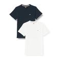 Tommy Jeans Herren T-Shirt Kurzarm Tjm Xslim 2Pack Jersey Tee Ext Regular Fit, Mehrfarbig (Dark Night Navy / White), 2XL