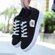 Women's Sneakers Canvas Shoes White Shoes Outdoor Office Work Solid Colored Summer Flat Heel Round Toe Classic Casual Preppy Walking Canvas Lace-up Black White Blue