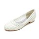 Women's Wedding Shoes Flats Ladies Shoes Valentines Gifts White Shoes Wedding Party Daily Embroidered Wedding Flats Bridal Shoes Bridesmaid Shoes Embroidery Flat Heel Round Toe Cute Minimalism Knit