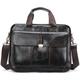 Top Layer Cowhide Retro Buckle Briefcase Messenger Bag School Bag Fashion Commuter Briefcase Computer Bag Crossbody Shoulder Bag