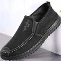 Men's Loafers Slip-Ons Casual Shoes Slip-on Sneakers Comfort Shoes Casual Daily Canvas Breathable Comfortable Slip Resistant Loafer Black Blue Spring Fall