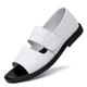 Men's Sandals Leather Sandals Gladiator Sandals Roman Sandals Comfort Sandals Casual Beach Nappa Leather Magic Tape Black White Summer