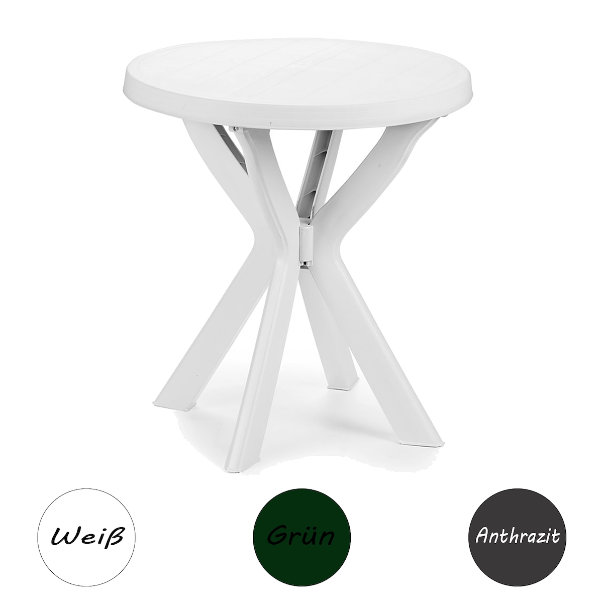 INDA-Exclusiv Gartentisch Bistrotisch Balkontisch Kunststoff Rund Ø70xH72cm Image