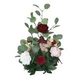 S SERENABLE Artificial Flower Bouquets Faux Flowers Tables Decoration Vase Decor Wedding Centerpiece Table Centerpiece for Wedding Garden Red Pink Flower